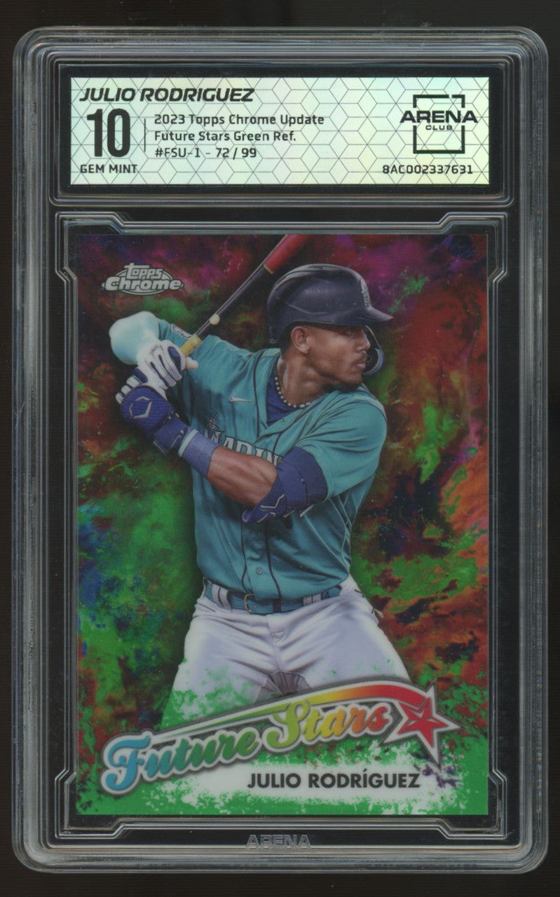 2023 Topps Chrome Update Julio Rodriguez Future Stars Green /99 Arena Club 10