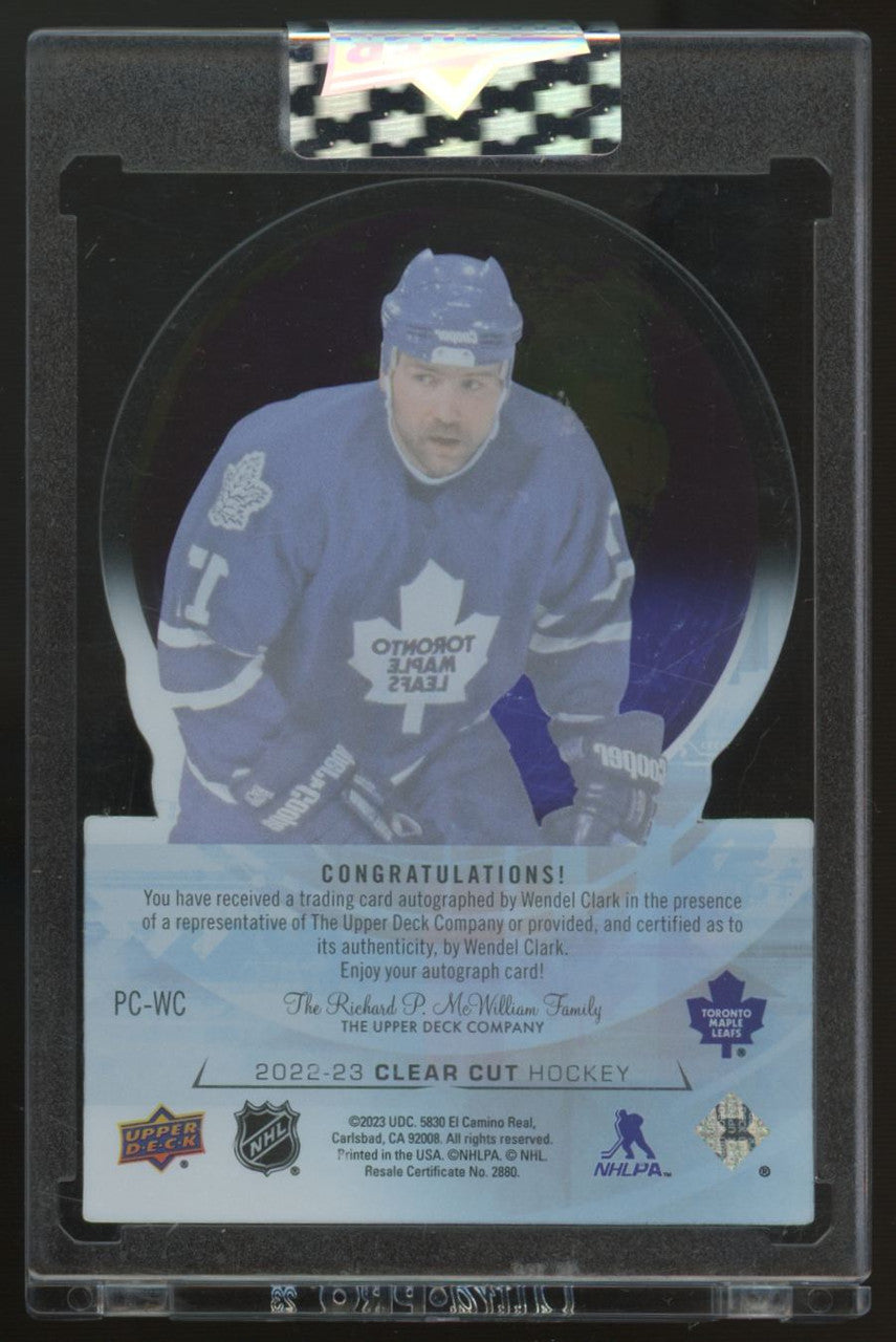 2022/23 UD Clear Cut Wendel Clark Clear Cut Pride Auto /99 #PC-WC