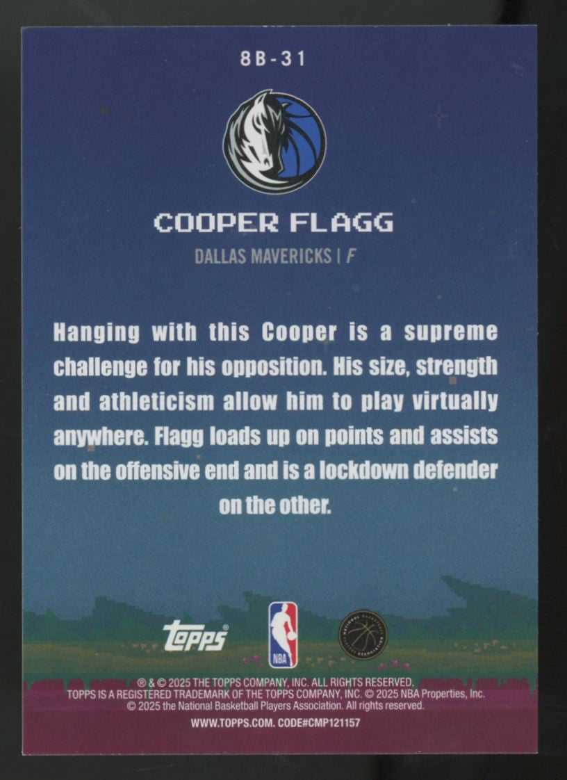 2025-26 Topps Cooper Flagg RC 8-Bit Ballers Holo Foil #8B-31