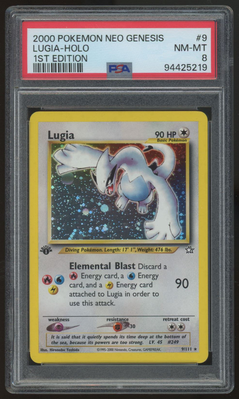 2000 Pokemon Lugia Neo Genesis 1st Edition Holo #9 PSA 8