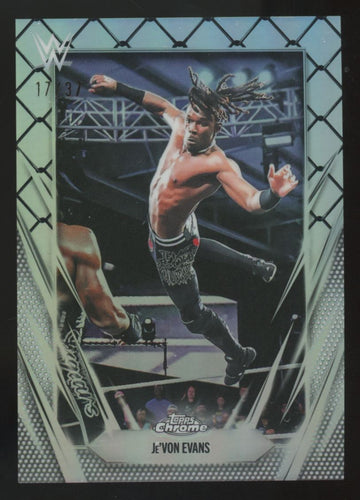 2026 Topps Chrome WWE Je'von Evans Steel Cage Refractor /37 #186