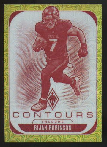 2025 Panini Phoenix Bijan Robinson Yellow Mojo Contours /49 #2