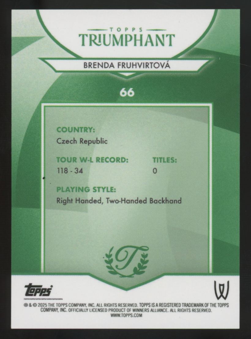 2025 Topps Triumphant Brenda Fruhvirtova Black Net Foil /10 #66