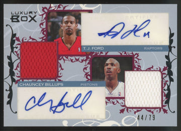 2006-07 Luxury Box Chauncey Billups TJ Ford Dual Patch Auto /79 #CDAR-FB