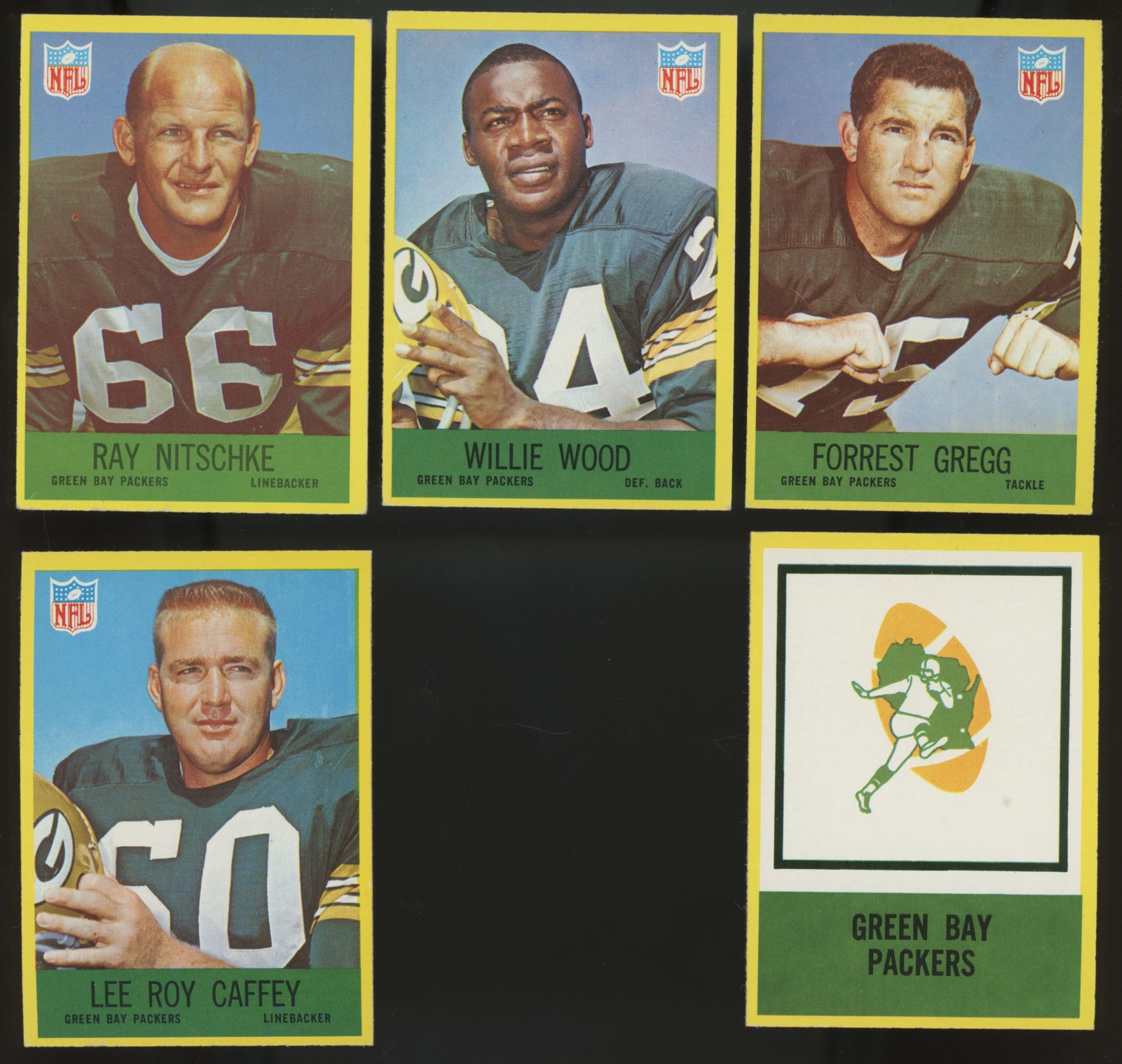 1967 Philadelphia Football Green Bay Packers Team Lot Of 11 (Not Complete) EX/MT