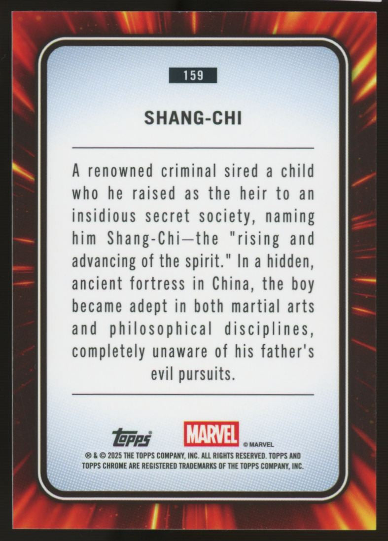 2025 Topps Marvel Chrome Sapphire Shang-Chi Black Refractor 10/10 #159