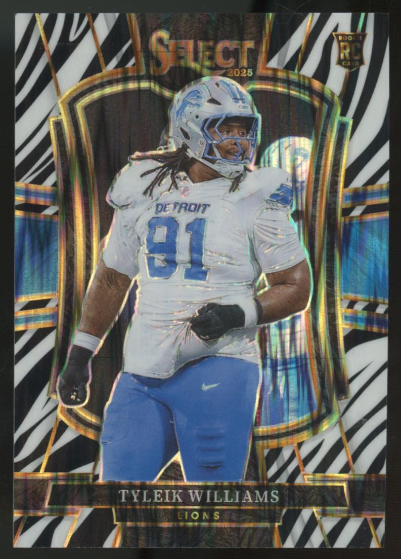 2025 Select Tyleik Williams RC Premier Level Zebra Shock Prizm SSP #169