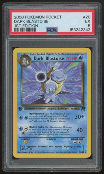 2000 Pokemon Dark Blastoise Team Rocket 1st Edition #20 PSA 5