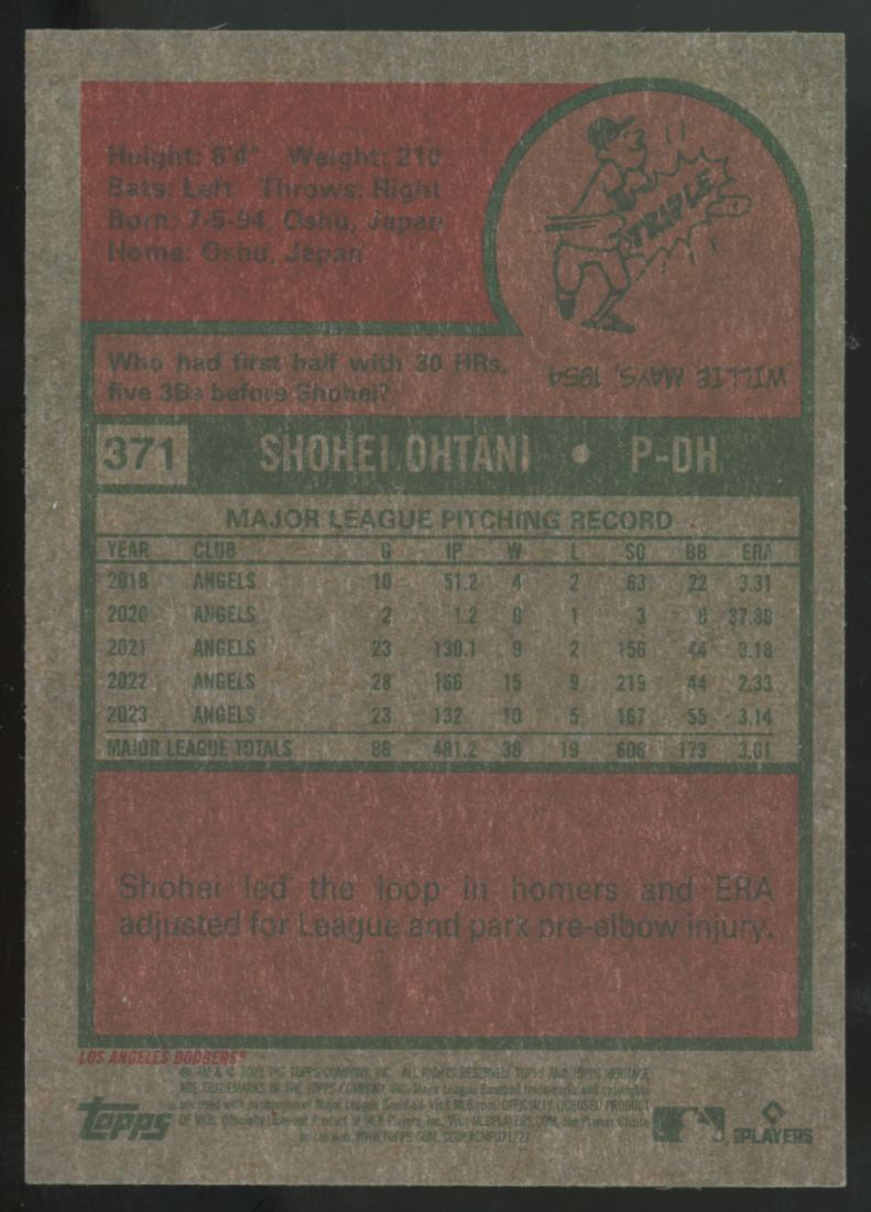 2024 Topps Heritage Shohei Ohtani Purple Chrome Refractor #371