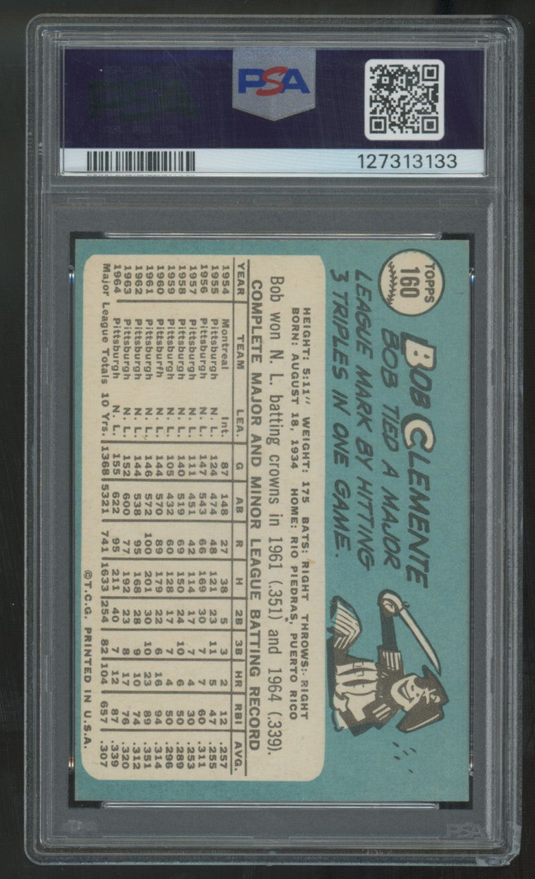 1965 Topps Roberto Bob Clemente #160 PSA 5 *133