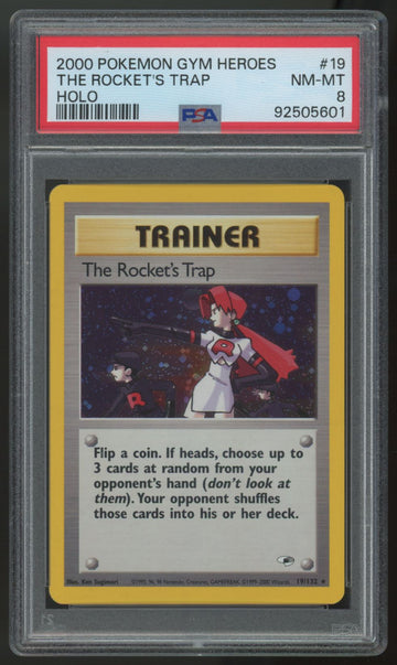 2000 Pokemon The Rocket's Trap Gym Heroes Holo #19 PSA 8