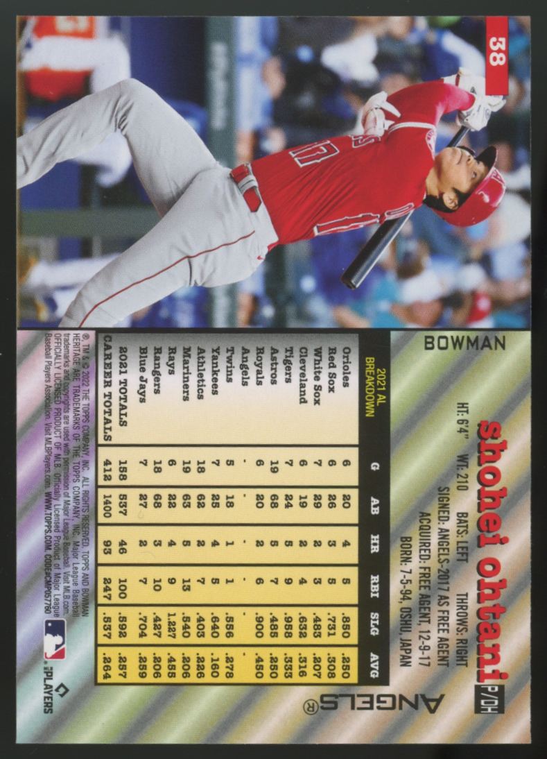 2022 Bowman Heritage Shohei Ohtani Image Swap Variation #38
