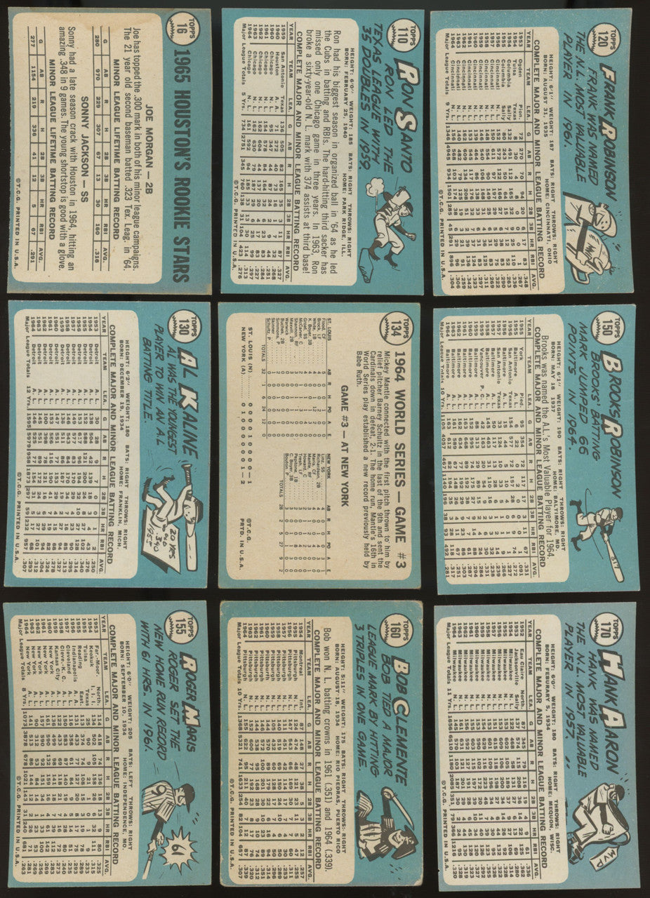 1965 Topps Baseball Complete Set (598) VG Overall Hunter RC PSA 5