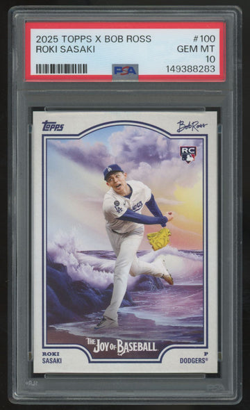 2025 Topps x Bob Ross Roki Sasaki RC #100 PSA 10