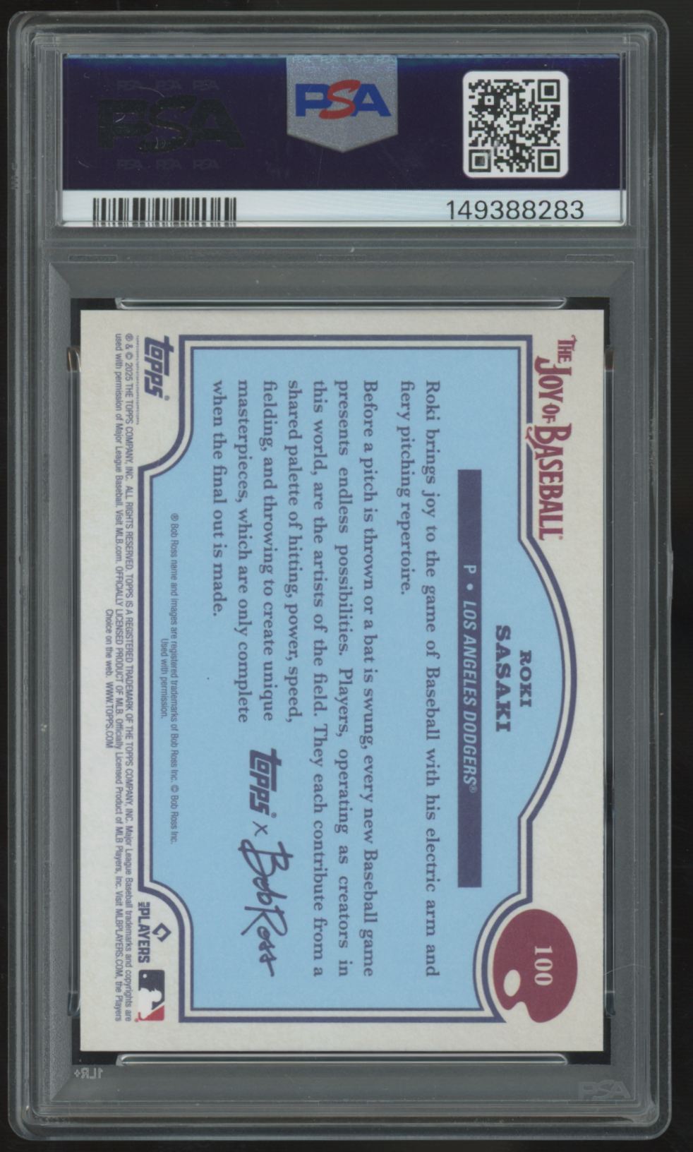 2025 Topps x Bob Ross Roki Sasaki RC #100 PSA 10