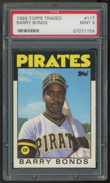 1986 Topps Traded Barry Bonds RC #11T PSA 9 *154