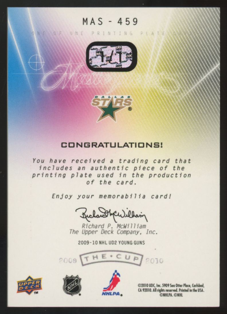 2009-10 UD The Cup Aaron Gagnon RC Masterpieces Magenta Printing Plate 1/1