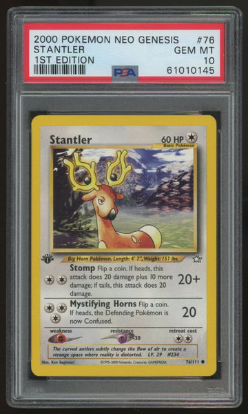 2000 Pokemon Stantler Neo Genesis 1st Edition #76 PSA 10