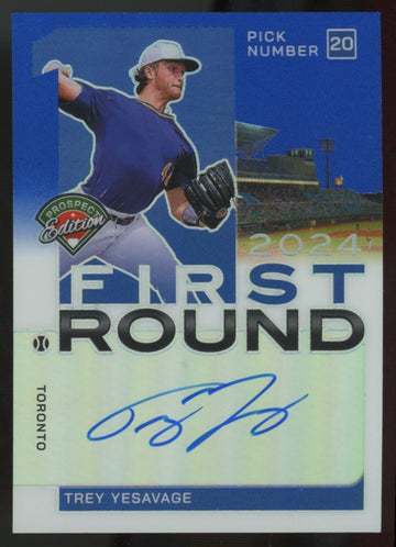 2024 Prospect Edition Trey Yesavage First Round Auto Blue Prizm /49 #FRS-TY
