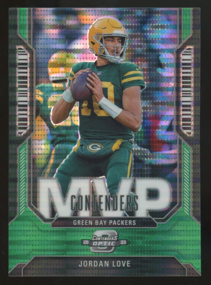 2023 Panini Contenders Optic Jordan Love Green Pulsar MVP /30 #MVP-19