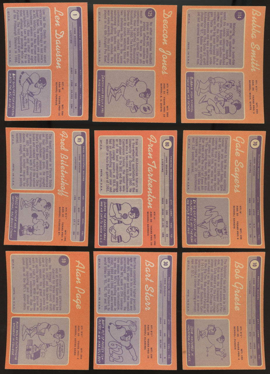 1970 Topps Football Series 1 Complete Set (132) OJ Simpson RC EX Overall