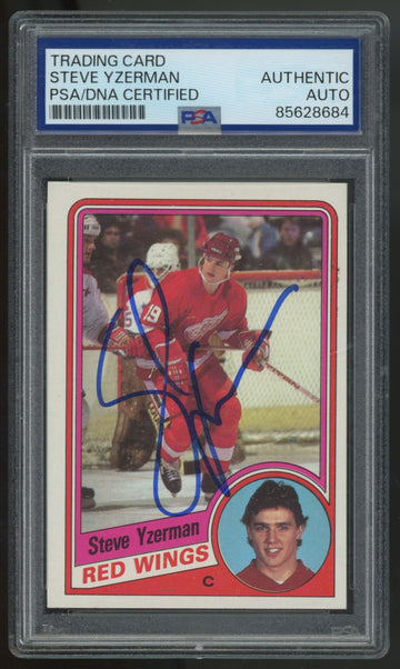 1984-85 Topps Steve Yzerman RC Signed Auto #49 PSA Auto Authentic