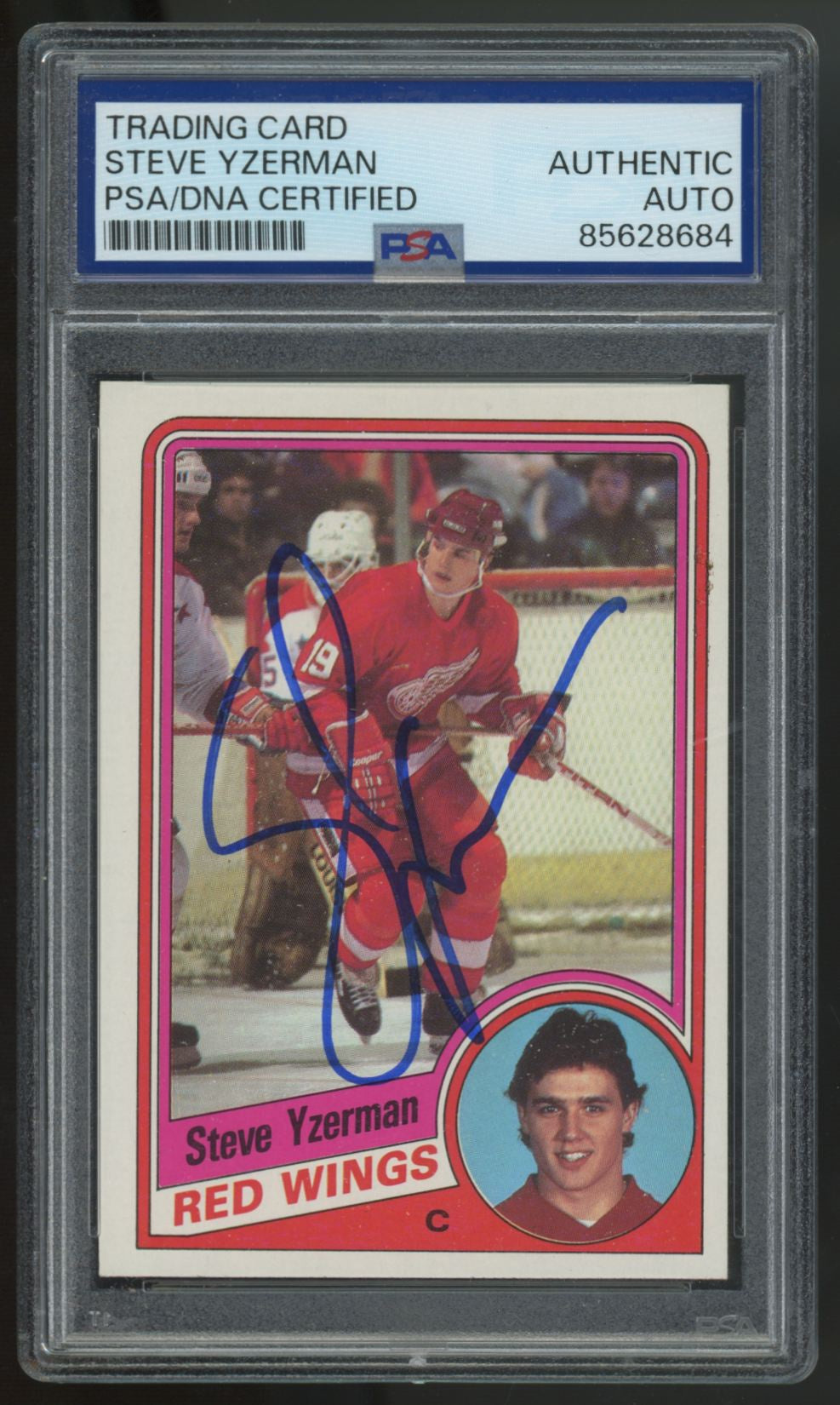 1984-85 Topps Steve Yzerman RC Signed Auto #49 PSA Auto Authentic