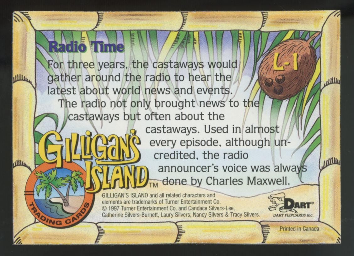 1997 Dart Flipcards Gilligan's Island Radio Time Lenticular Holographic #L-1