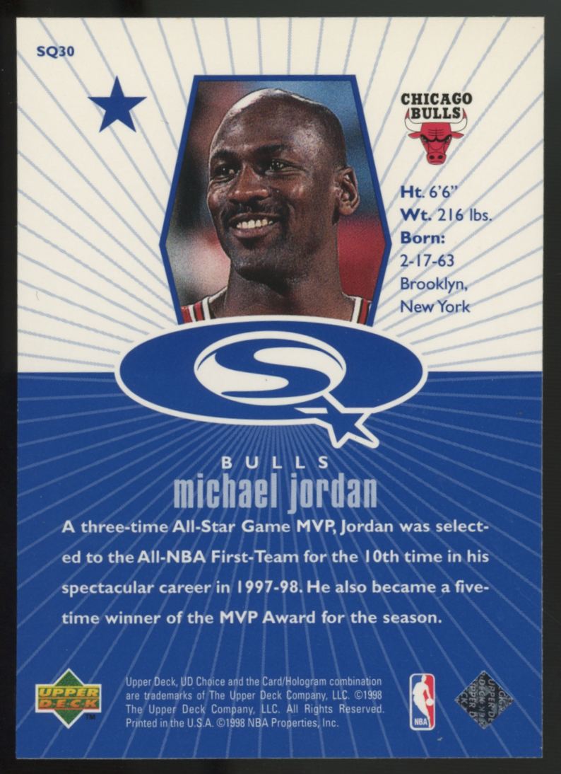 1998-99 Upper Deck Choice Michael Jordan Starquest #SQ30