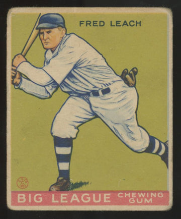 1933 Goudey Fred Leach #179 F/G (Creases)