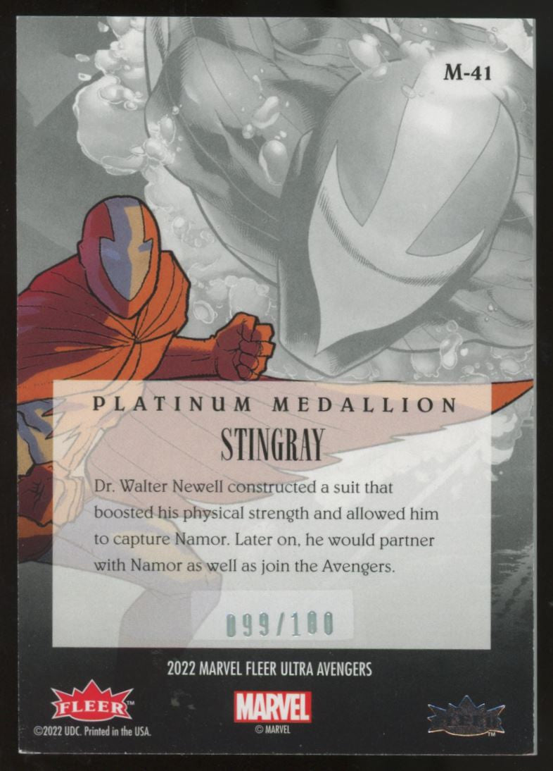 2022 Fleer Ultra Avengers Stingray Medallion Platinum /100 #M-41