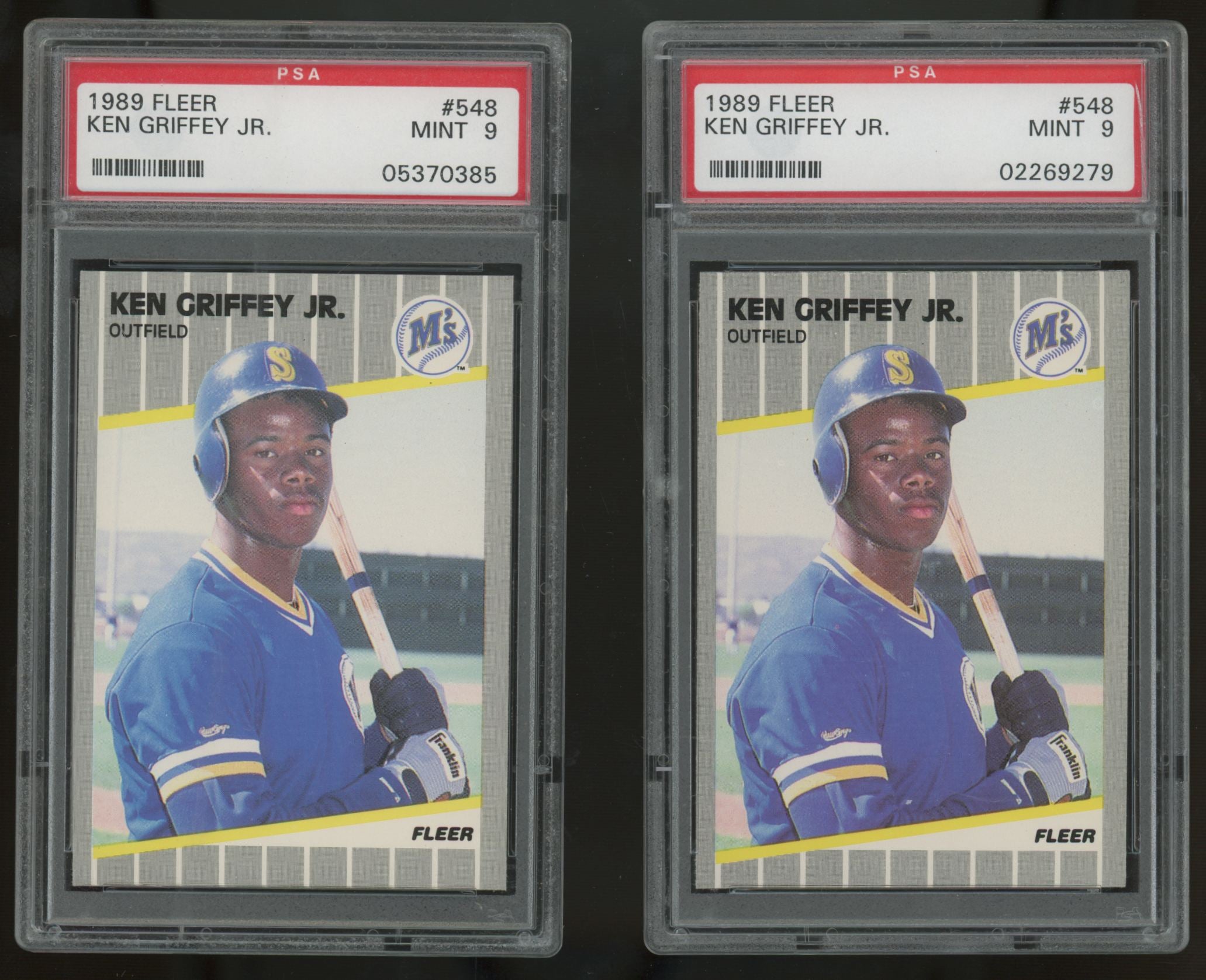 1989 Fleer Ken Griffey Jr. RC #548 PSA 9 Lot of 10 "B"