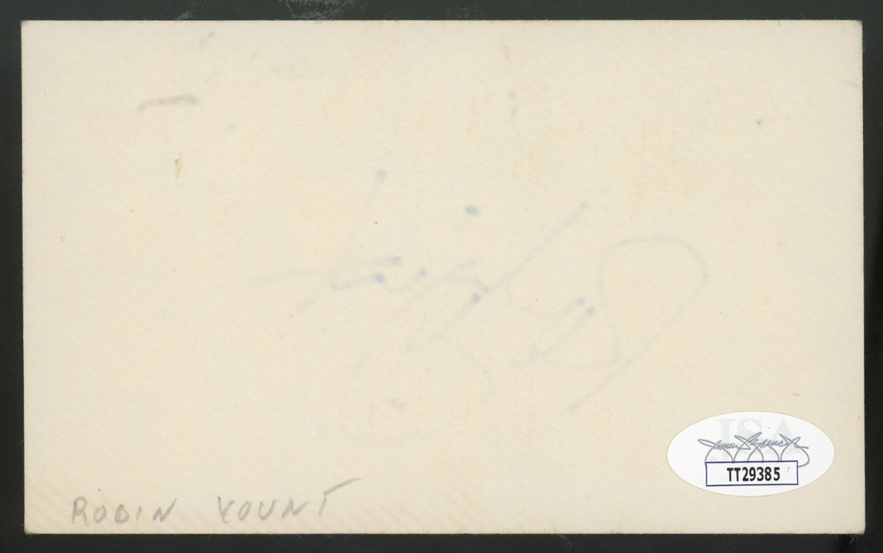Robin Yount Signed Autographed Index Card JSA