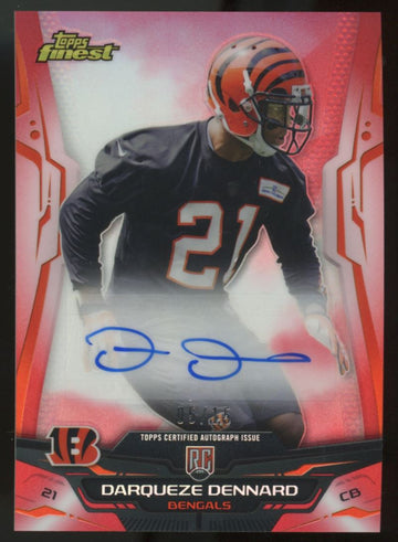 2014 Topps Finest Darqueze Dennard RC Auto Red Refractor /15 #137