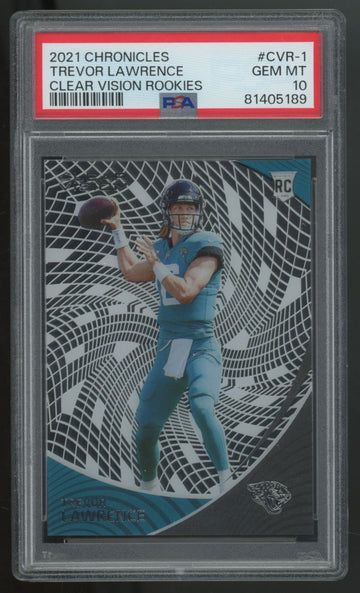2021 Panini Chronicles Clear Vision Trevor Lawrence RC #CVR-1 PSA 10