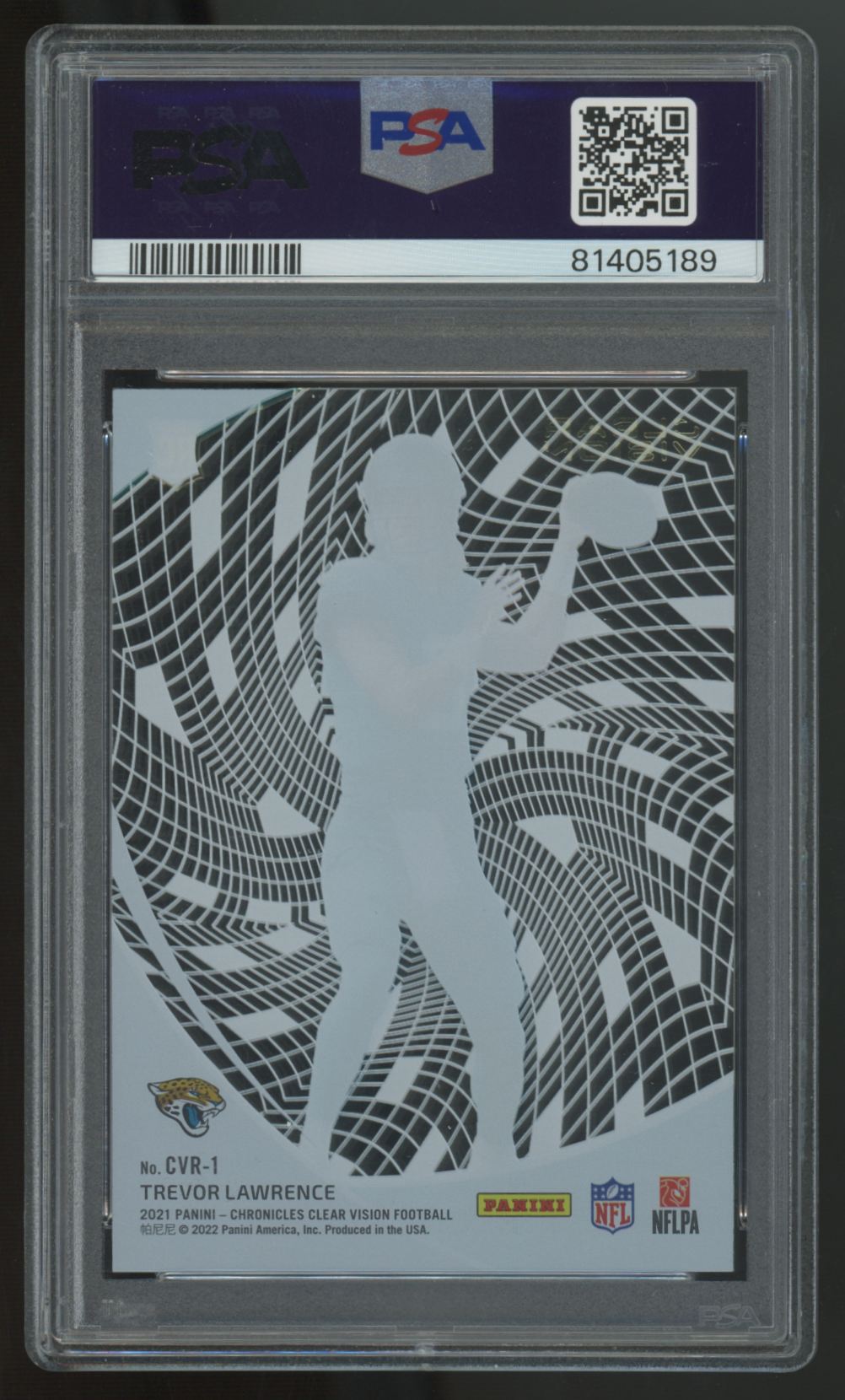 2021 Panini Chronicles Clear Vision Trevor Lawrence RC #CVR-1 PSA 10