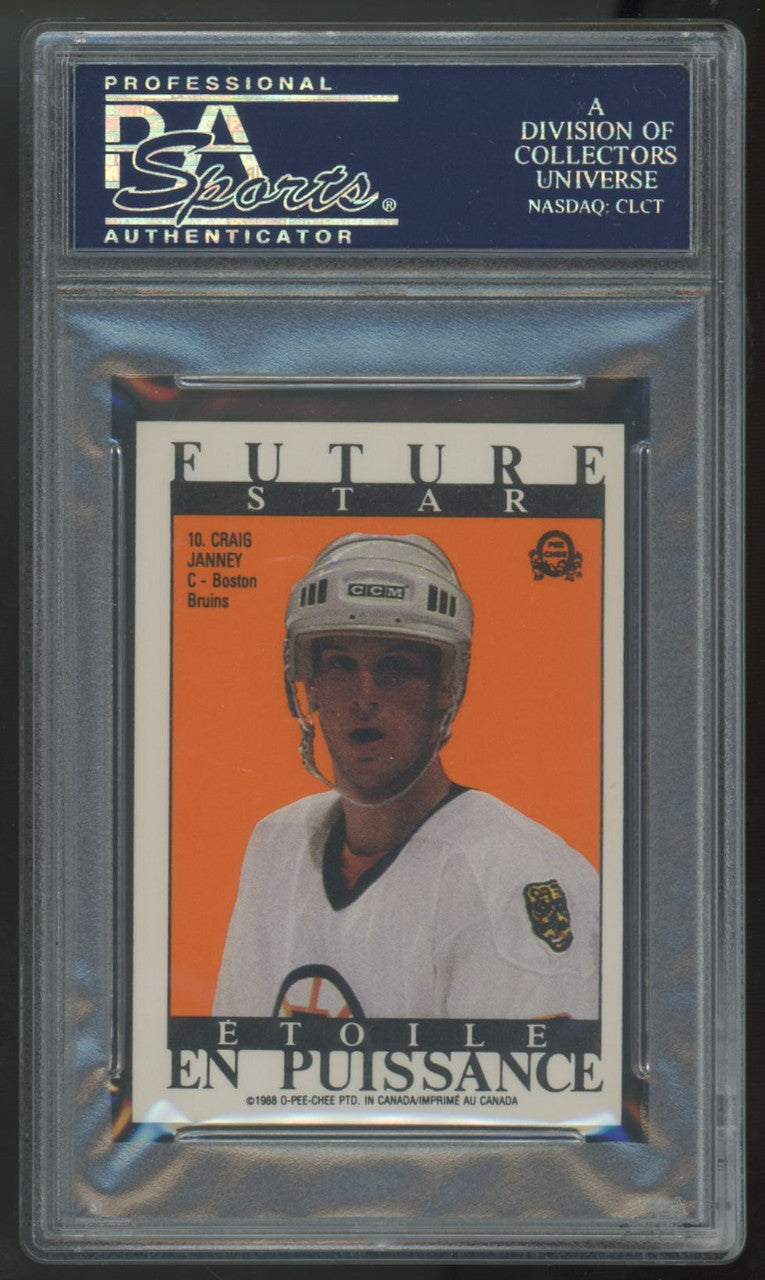 1988-89 O-Pee-Chee Sticker Joe Nieuwendyk/Craig Janney RC #90 PSA 10