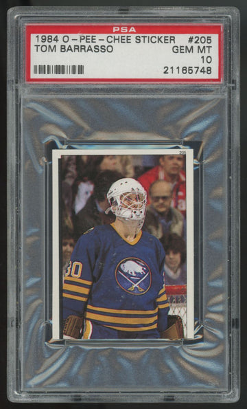 1984-85 O-Pee-Chee Sticker Tom Barrasso #205 PSA 10 Pop 1