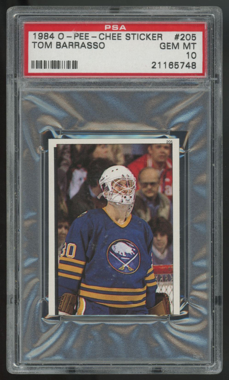 1984-85 O-Pee-Chee Sticker Tom Barrasso #205 PSA 10 Pop 1