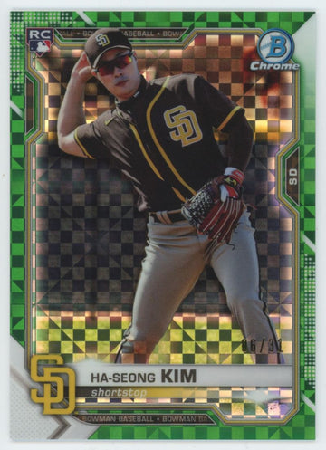 2021 Bowman Chrome Ha-Seong Kim RC X-Fractor Green  /31 #97