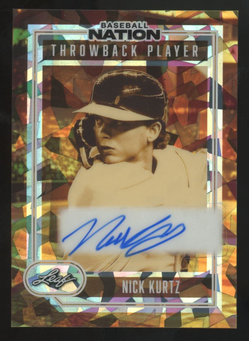 2026 Leaf Baseball Nation Nick Kurtz Throwback Player Auto /25 #TA-NK1