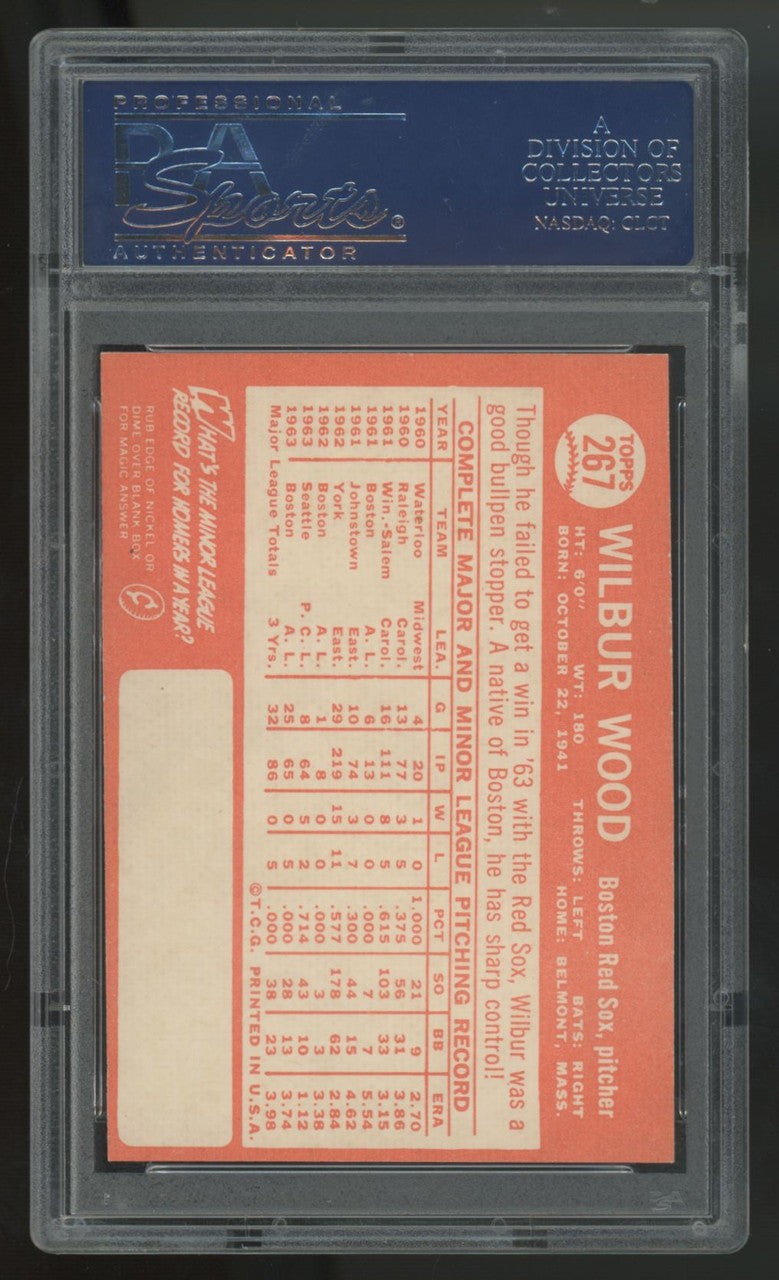 1964 Topps Wilbur Wood RC #267 PSA 8 (OC)