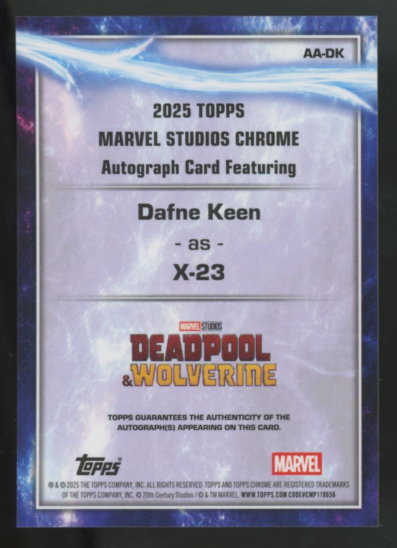 2025 Topps Marvel Studios Chrome X-23/Dafne Keen Auto #AA-DK