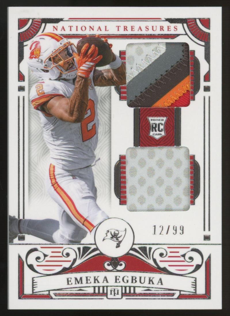 2025 National Treasures Emeka Egbuka RC Dual Patch /99 #3