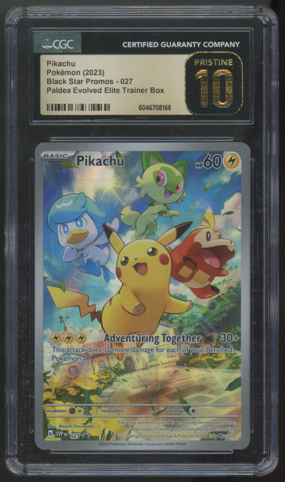 2023 Pokemon Pikachu Paldea Evolved ETB Promo Holo #27 CGC Pristine 10