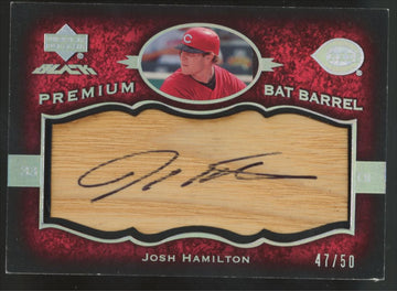 2007 Upper Deck Black Josh Hamilton Bat Barrel Auto /50 #PB-JH