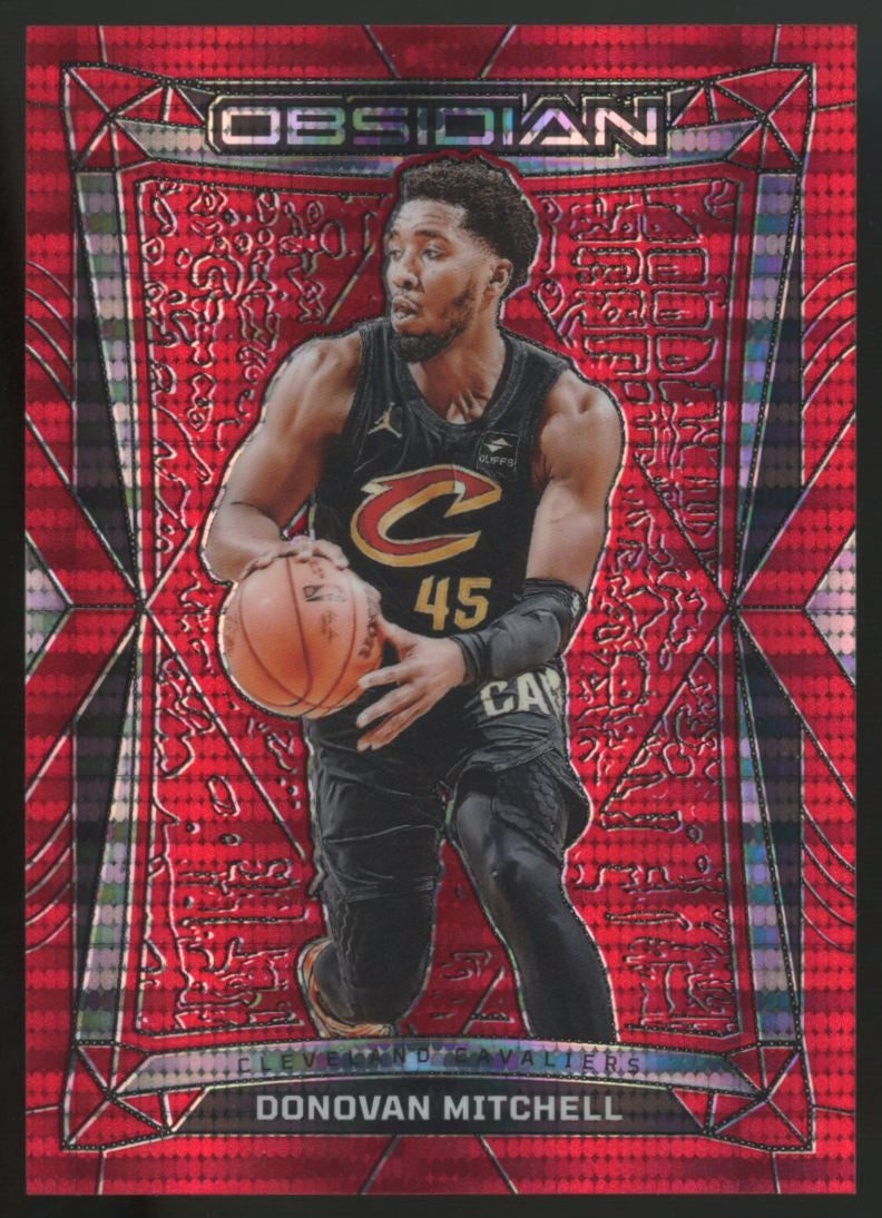 2023-24 Panini Obsidian Donovan Mitchell Lucky Envelopes Red Pulsar /8 #94