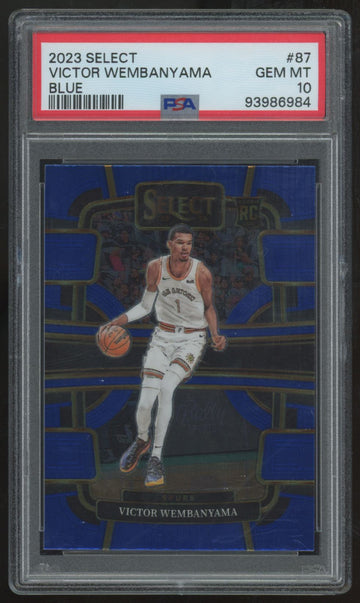2023-24 Panini Select Victor Wembanyama RC Concourse Blue #87 PSA 10