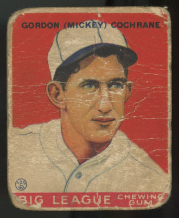 1933 Goudey Gordon Mickey Cochrane #76 Poor