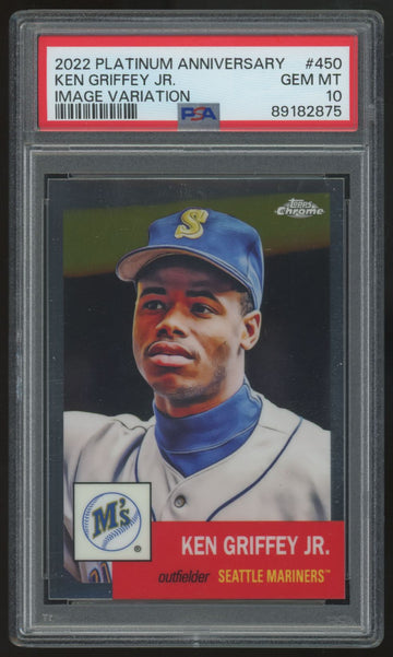 2022 Topps Chrome Platinum Ken Griffey Jr. Image Variation SP #450 PSA 10